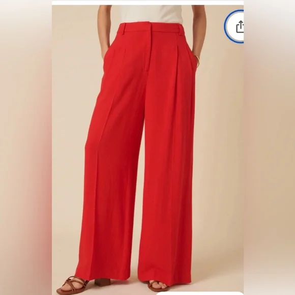 14 Sz Isabella Red wide leg trousers - Picture 2 of 9